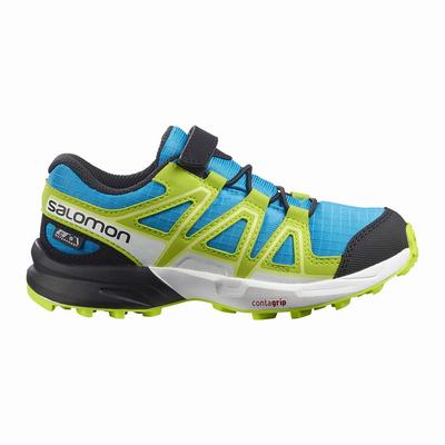 Gyerek Salomon SPEEDCROSS CLIMASALOMON™ WATERPROOF Terepfutó Cipő SA7140952 Kék/Zöld